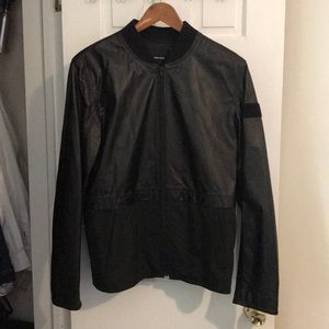 T by Alexander Wang lamb leather bomber jacket
